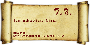 Tamaskovics Nina névjegykártya